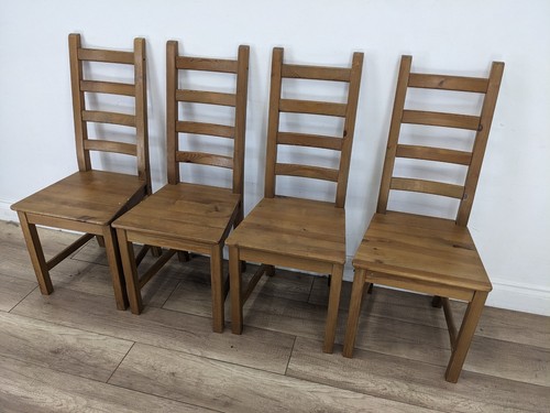 DINING CHAIRS Set Of 4 Pine Ladder Back Side Chairs FREE DELIVERY - Picture 4 of 22