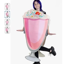 Hauntlook Strawberry Milkshake Adult Costume One Size NWT Halloween