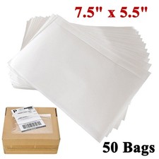 50PCS Clear Packing List Pouches 7.5" x 5.5" Invoice Shipping Envelope Adhesive