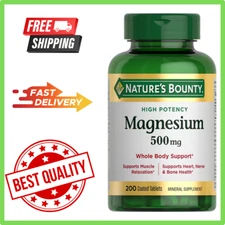 Nature's Bounty Magnesium 500 mg Tablets, High Potency Magnesium Supplement for.