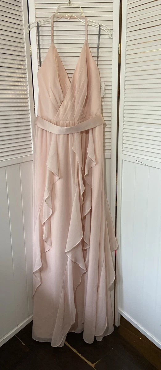 strapless open back dress Wedtrend Women Bridesmaids A Line One Shoulder Long Chiffon Wedding Party  Formal Bridesmaid Dress with Ruffles – WEDTREND main image 0