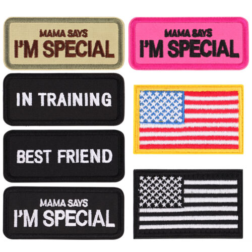 Removable Tactical Dog Patches Embroidery Loop and Hook Flag Patch Set for Vest