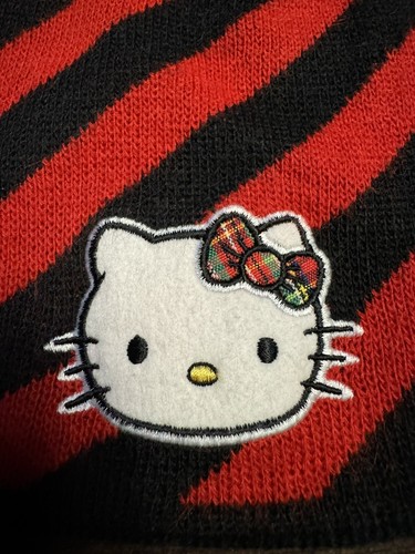 Vintage Hello Kitty Stripe Beanie By Sanrio One Size Fits All - Picture 3 of 7