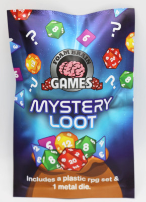 Foam Brain Games Mystery Loot: Plastic Dice Set and Bonus Metal Dice