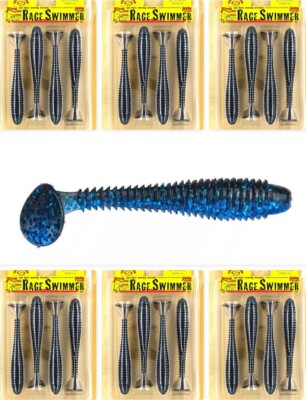 (6) Packs Strike King 5 3/4''  5.75'' Rage Swimmer Swimbaits Blue Bug Brand New