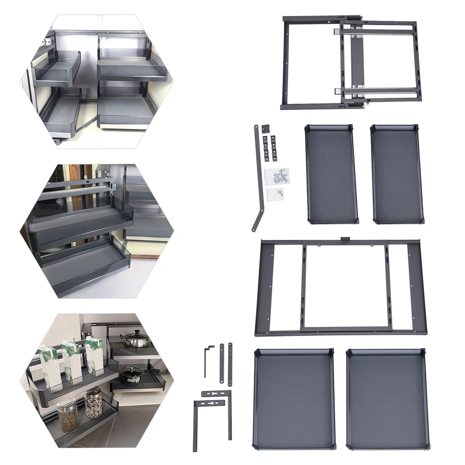 14" Blind Corner Pull Out, Universal Mount Right or Left, Soft Close, New In Box - Image 3 of 4