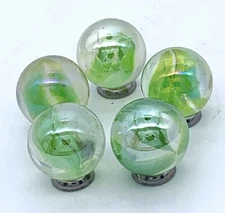 Rainbow Cat's Eye Iridescent 16mm Mega Marble Players Pk 5 Green Cats Eye 2021