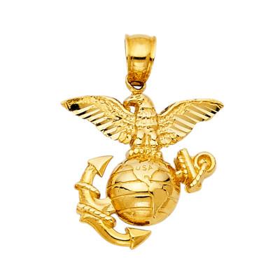 GOLD - 14K Gelbgold USA Logo Anhänger