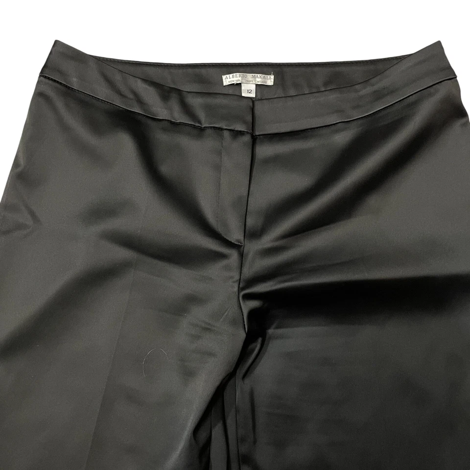 Pantalones de vestir brillantes Alberto Makali 12 negros con cremallera de cóctel Foto 4 de 4