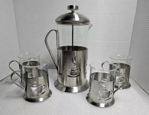 Berghoff International Belgium French Press & 4 Cups Gourmet Coffee 5 Pc Set