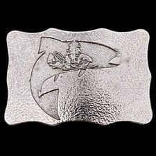 Fly Fishing Trout Fisherman Wyoming Studios Lind 1970s Vintage Belt Buckle