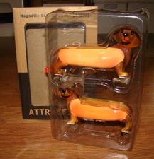 Attractives, Dachshund HOT DOXY Hot Dog Salt & Pepper Shakers (12284) Magnetic