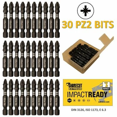 SabreCut Impact Driver PZ2 POZI 50mm Bits Set PROFESSIONAL QUALITY