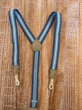 Baby Boy Suspenders, Button Attachment, Blue And Green