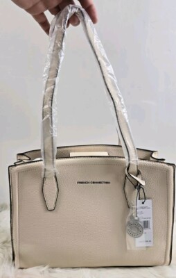 French Connection Alisa Pebble Triple Section Satchel Shoulder Bag New W Tag
