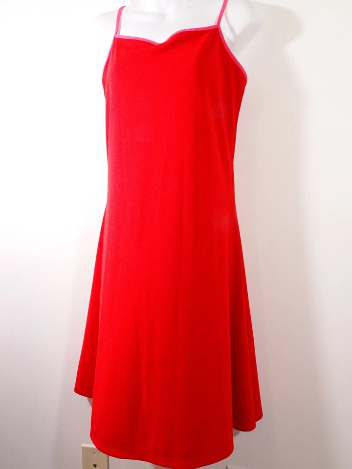 Vestido Isaac Mizrahi for Target para mujer rojo crepé rosa correa de espagueti talla S Foto 3 de 4