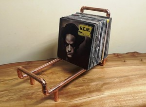 Copper Vinyl 7 12 Lp Record Stand Industrial Storage Holder Pipe Ebay