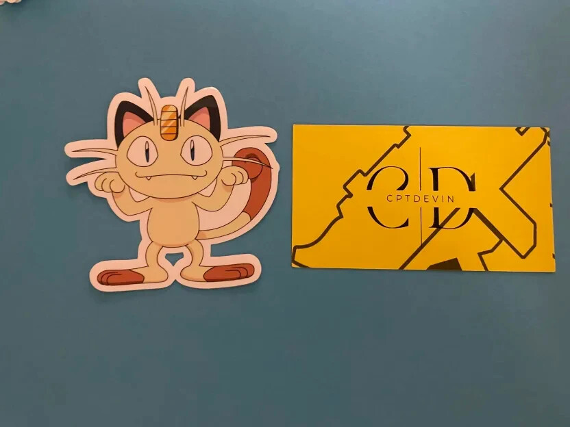 Meowth Waterproof Sticker 2.9'' x 2.9'' | Pokemon