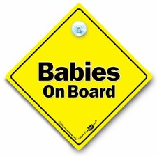 Babies On Board Sign, Babies Car Sign, Suction Cup Car Sign, Babies in Vehicle