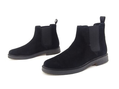 Lammfell Blue Heeler Boots Herren Chelsea Boots Schwarz