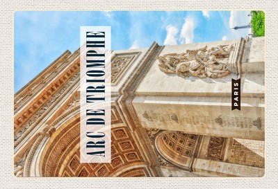 Ontrada Holzschild 20x30cm Arc de Triomphe Paris Reiseziel Holz Schild