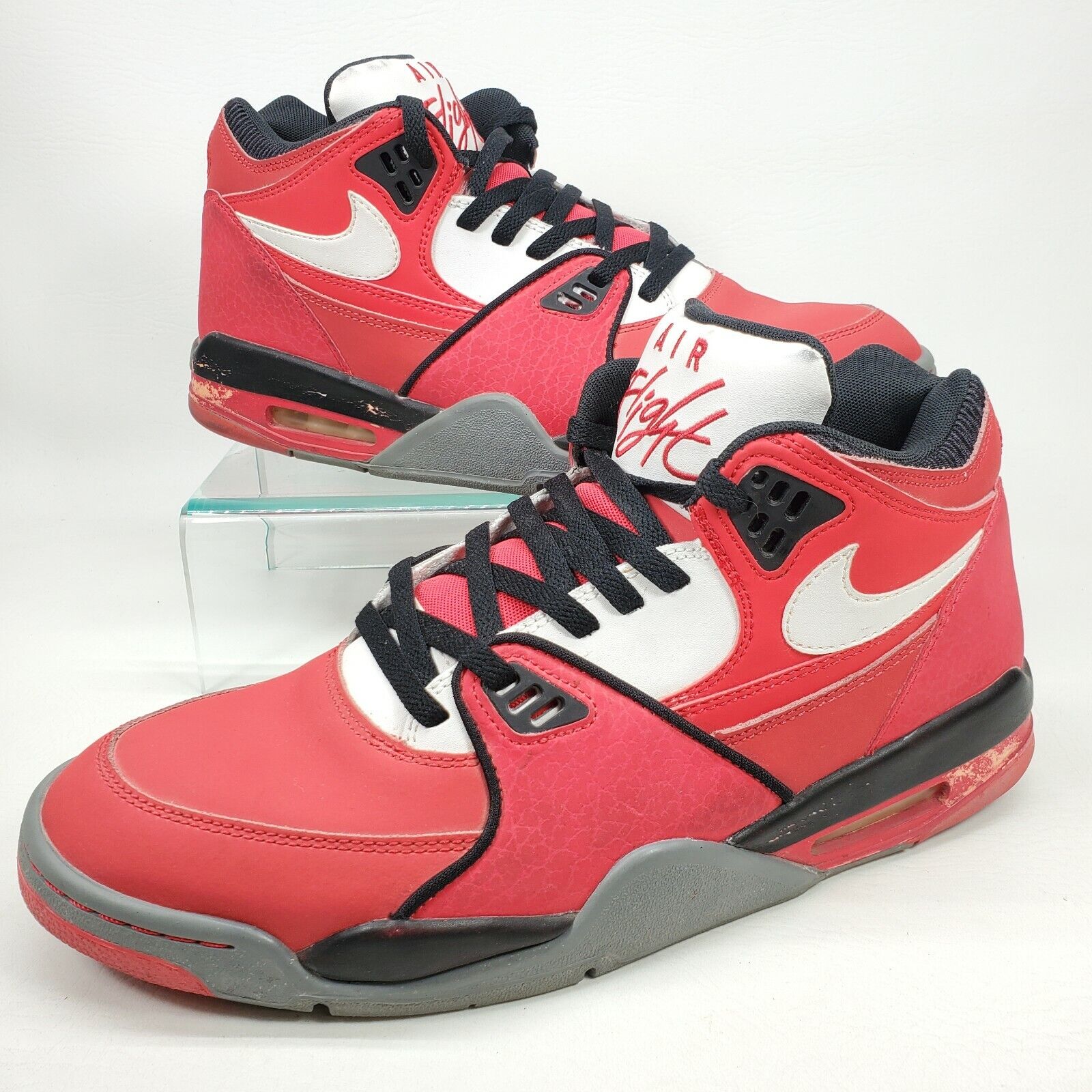 Nike Air Flight 89 Basketball Hyper Red White Black Bred Sz 13 306252-610 |