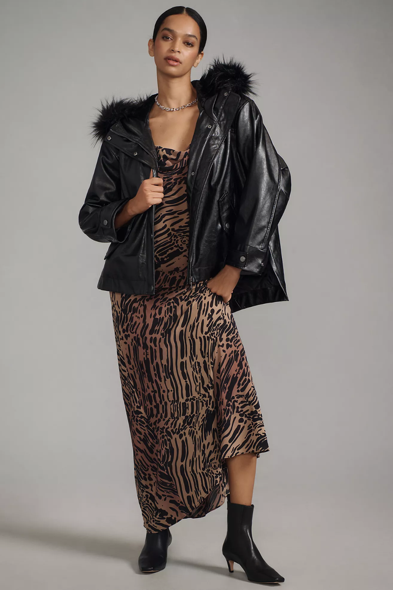 Pilcro Faux Leather Sherpa Lined Jacket Aviatrix Faux Leather