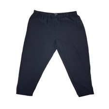 Eileen Fisher Black 100 Silk Pull On Pants Ankle Slits Womens Plus Size 2X