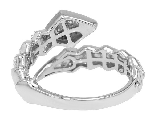 Spiral Serpent 1/4 CT Real Diamond Ring 14K Gold 13MM S7 - Picture 6 of 8