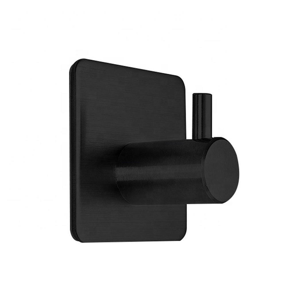 1/2/4Pcs Black Towel Holder Hooks Selfadhesive No Drilling Stainless