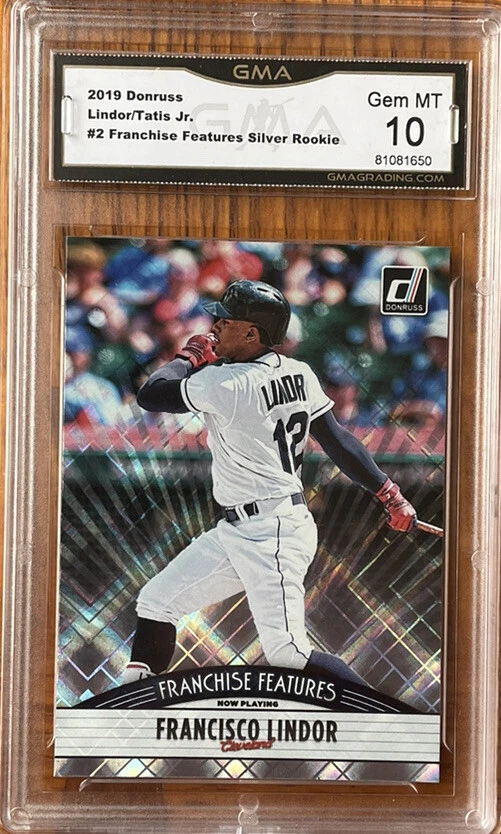 Donruss Franchise Features Lindor/Tatis Jr FF2 2019 Silver Padres GMA 10 Mets Foto 3 de 3