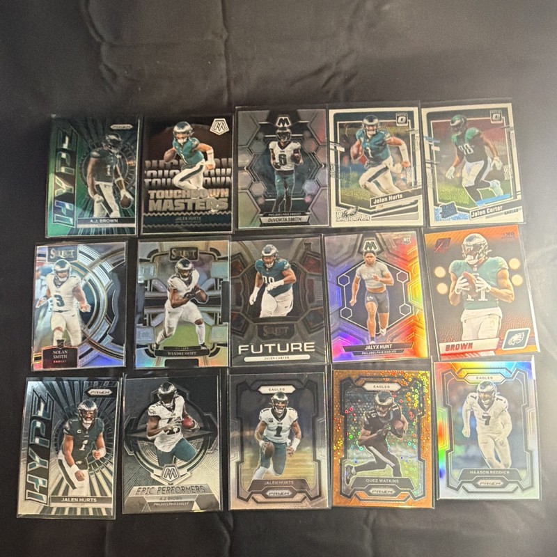 30-card Philadelphia Eagles lot Prizm/Optic/Select rookies/inserts