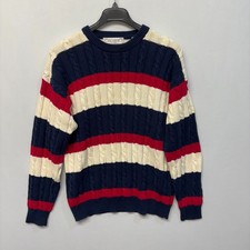 Vintage John Ashford Men Cable Knit Sweater Size Large 100 Cotton C060 -24