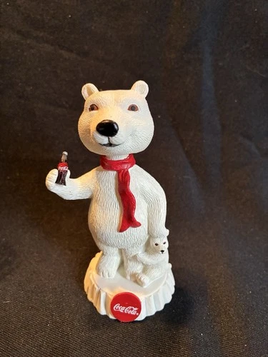 Vintage 2004 Coca-Cola Polar Bear Bobble Head Head Knocker In Original Package