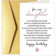Chenive Daughter Birthday Card from Mom and Dad, Heartfelt Birthday Card for ...