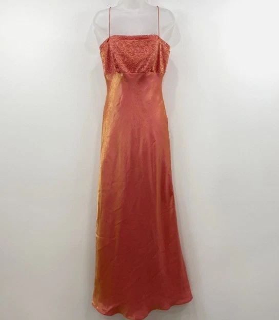 open lace back dress Orange Dress