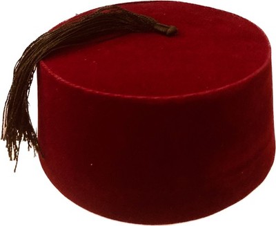 Original marokkanischer Fez Tarbush Tarboosh Hut Henna weinrot burgund