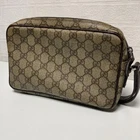 Sac pochette Gucci GG Supreme beige unisexe cuir occasion