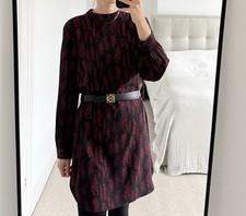 Hush Shift Dress - Size 10 Black And Red Mosaic Print 