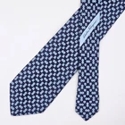 Salvatore Ferragamo Tie Silk Necktie Gancini Logo & Geometric Dark Blue w/ Tag