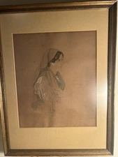 B. VAUTIER (1829-1896), Drawing of a Seated Woman