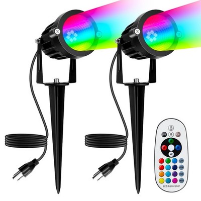 Christmas Spotlights Outdoor, 12W RGBW Halloween Spot Lights with Remote, 120...