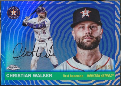 2025 Topps Chrome Platinum - Blue Vibrations #158 Christian Walker /150 NM