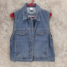 Pendleton Vest Mens Small Blue Denim Snap Front Lined Originals Cotton Western