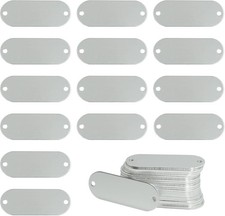 StayMax Aluminum Engraving Blanks Tags Stamping 2 inch 0.74 inch, Silver