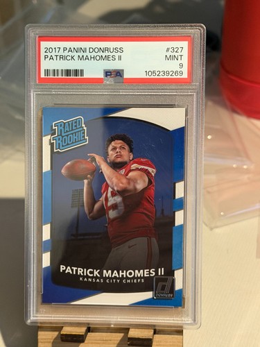 Patrick Mahomes 2017 Panini Donruss Rated Rookie PSA Graded 9, Chiefs (b)