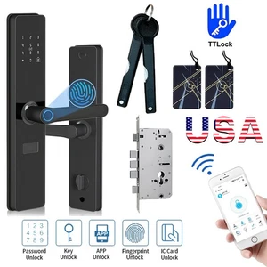 Serrure de porte à empreintes digitales Biométrique Smart Door handle Passcode Clavier Verrouillage de porte