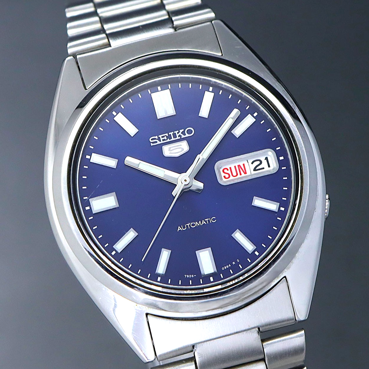 B*n様 SEIKO 5 自動巻 7s26 0480 セイコーファイブ SEIKO 5 7S26-0480 Blue Dial Day/Date Automatic Men's Watch From JP