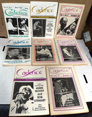 Lot of 8 Cadence Magazines ~ Jazz & Blues Reviews  1980'S, 1990'S