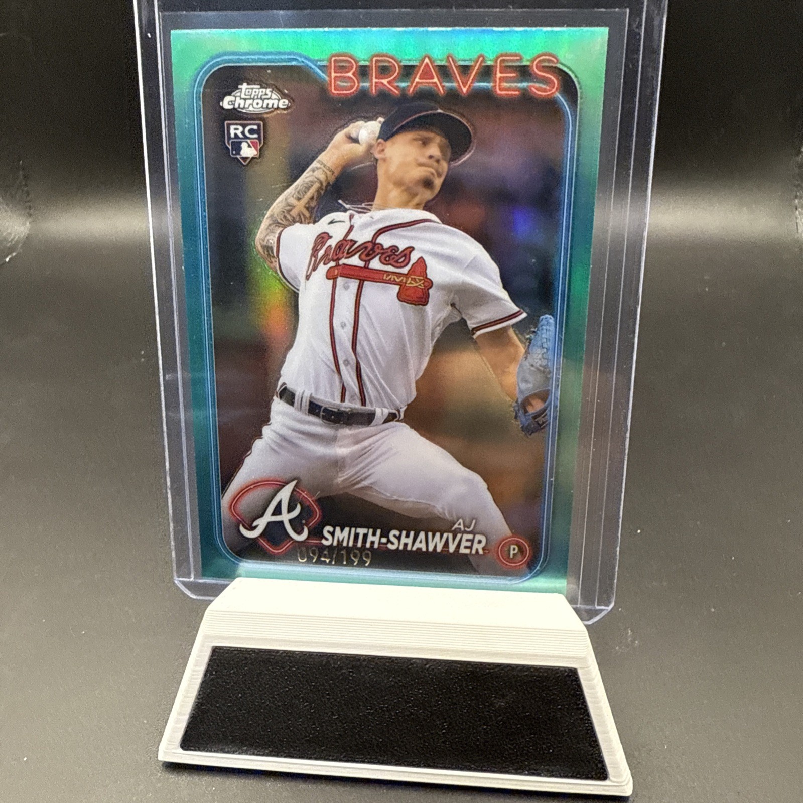 AJ Smith-Shawver #19 RC 2024 Topps Chrome Aqua Refractor /199 Braves